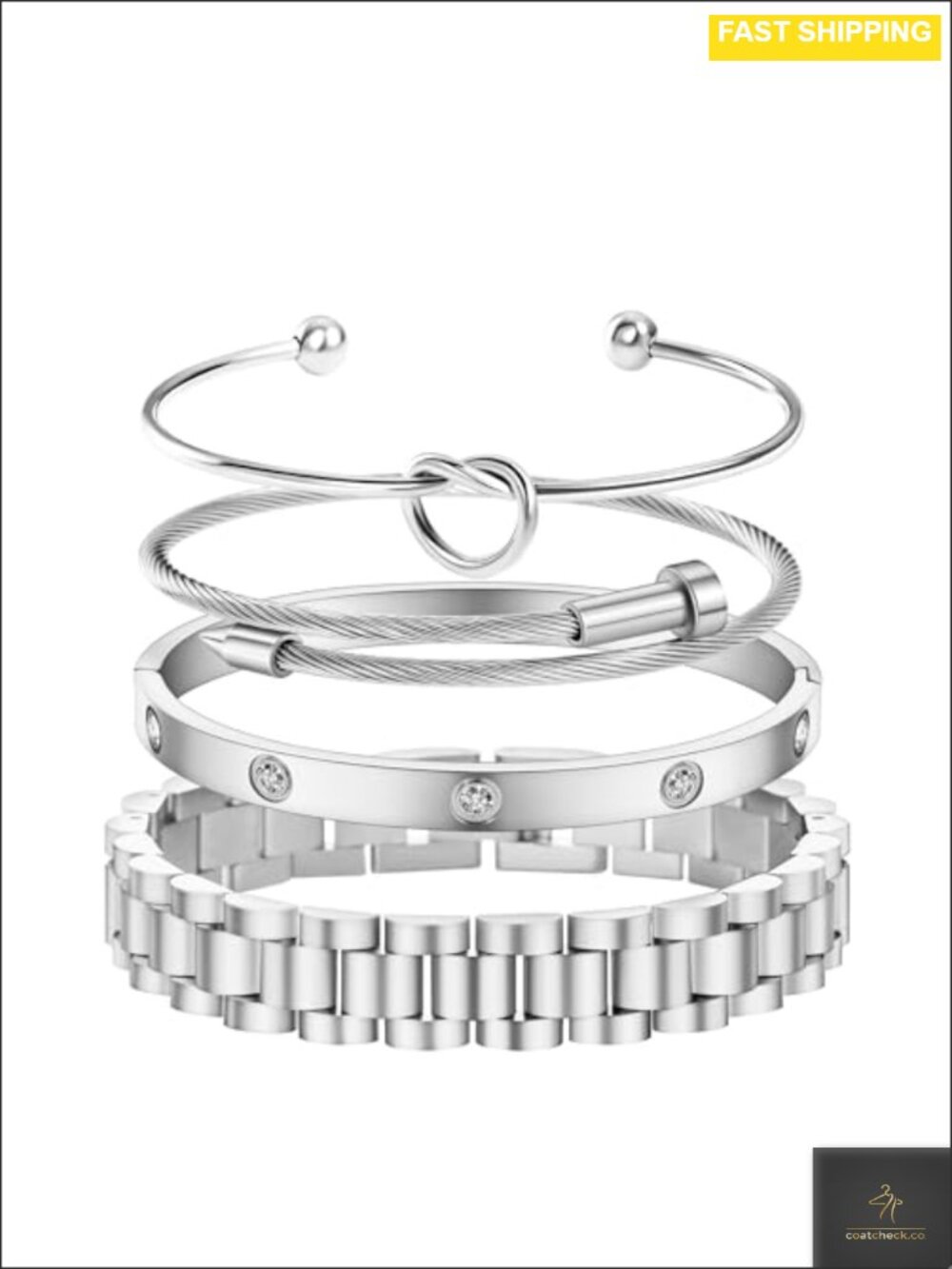18K Gold Plated Stainless Steel Bangle Bracelet Stackable Cubic Zirconia Tennis